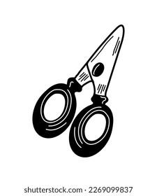 scissors supply doodle icon isolated