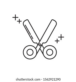 scissors supply office line icon style vector illustration
