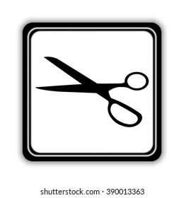 scissors symbol  - black vector icon