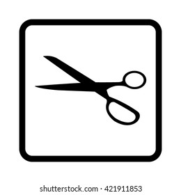 scissors symbol -  black vector icon