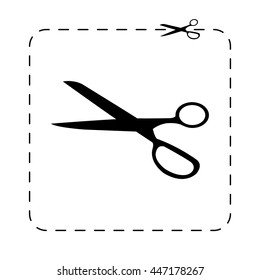 scissors symbol  - black vector icon