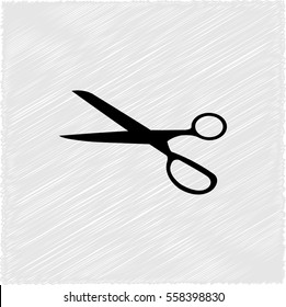 scissors symbol  - black vector icon