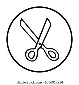 Scissors symbol in circle