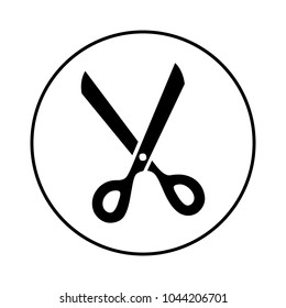 Scissors symbol in circle