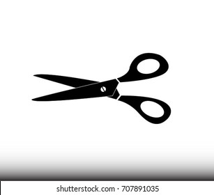 Scissors symbol - Illustration, Sign, Single Line, Equipment, Steel, Pivot, Icon, Vector, Cutting