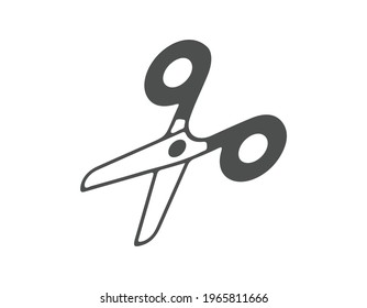 Scissors symbol isolated on white background.