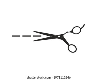 Scissors symbol isolated on white background