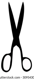 Scissors symbol isolated on white background