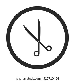 Scissors symbol sign silhouette icon on background