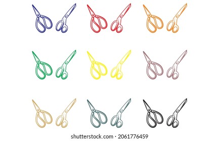 Ilustración vectorial de símbolo de tijeras. Icono De Tijeras Aisladas En Un Fondo Blanco
