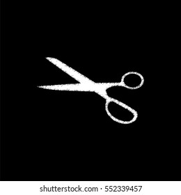 scissors symbol -  white vector icon