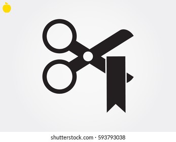 scissors, tape, cut, icon, vector illustration eps10