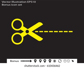 scissors, tape, cut, icon, vector illustration eps10