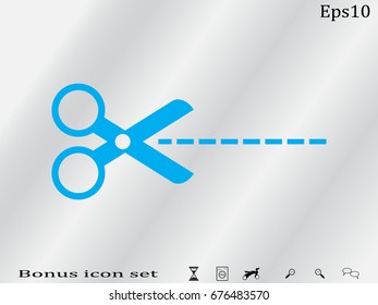 scissors, tape, cut, icon, vector illustration eps10