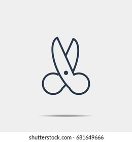 scissors thin line icon
