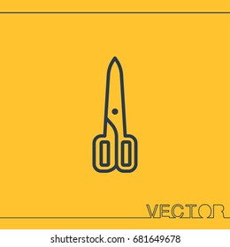 scissors thin line icon