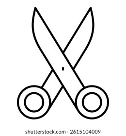 Scissors thin line icon, back to school concept. Vector graphics. Barber tool sign on white background, linear style mobile or design