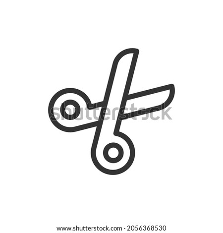 Scissors thin line icon. Symbol in trendy outline style. Premium design for web and apps. Perfect for UI.