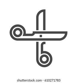 Scissors Thin Line Vector Icon. Flat icon isolated on the white background. Editable EPS file. Vector illustration.