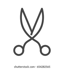 Scissors Thin Line Vector Icon. Flat icon isolated on the white background. Editable EPS file. Vector illustration.