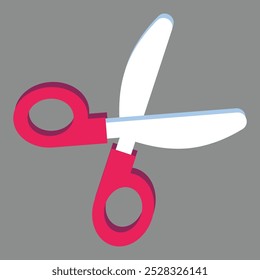 Scissors tool icon illustration on gray background.