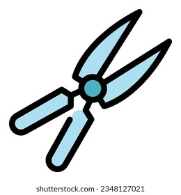 Scissors tool icon outline vector. Trimmer grass. Plant cutter color flat