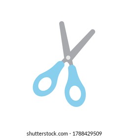 scissors tool icon over white background, flat style, vector illustration