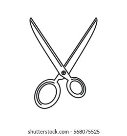 scissors tool icon over white background. vector illustration