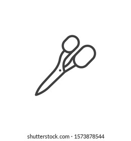 Scissors tool line icon. linear style sign for mobile concept and web design. Scissors, cut outline vector icon. Symbol, logo illustration. Vector graphics