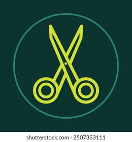 Scissors trendy icon sensible abstract vector illustration colorful artwork beautiful design.eps