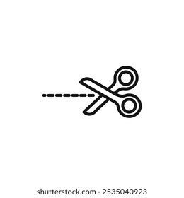 Scissors trim cut icon Isolated flat vector in outline