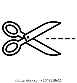 Ícone de corte de corte de tesoura Marca de logotipo isolada da estrutura de tópicos