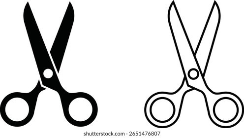 Scissors in two styles. The icon is isolated on a white background