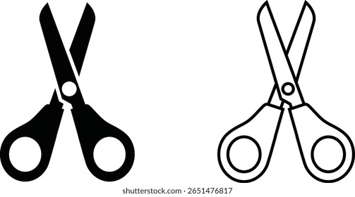 Scissors in two styles. The icon is isolated on a white background