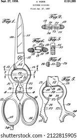 Scissors US Patent From 1938