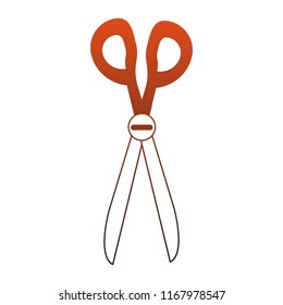 Scissors utensil isolated red lines
