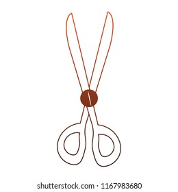 Scissors utensil isolated red lines
