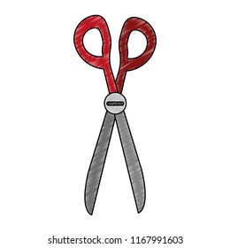 Scissors utensil isolated scribble