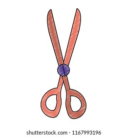 Scissors utensil isolated scribble