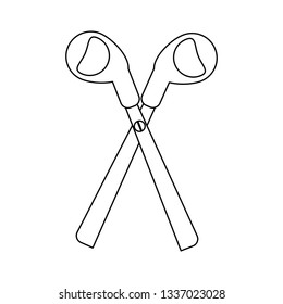 scissors utensil isolated symbol black and white