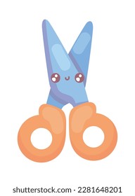 scissors utensil kawaii icon isolated