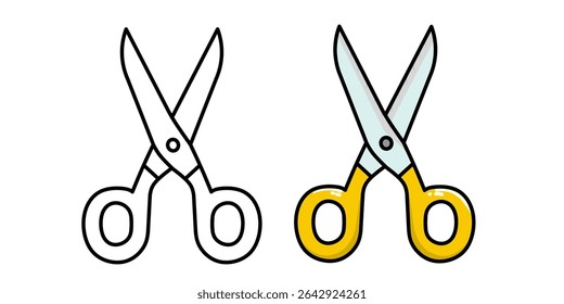 Scissors vector design illustration with sketch, scissors icon, scissors logo, good as sticker.