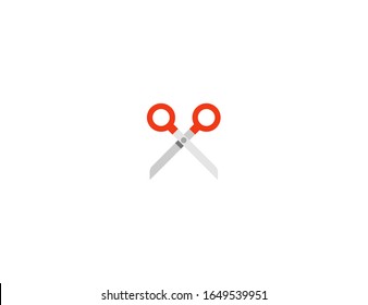 Scissors vector flat icon. Isolated scissors emoji illustration 