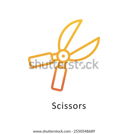 Scissors Vector Gradient Circle Outline Icon. Eps 10 file