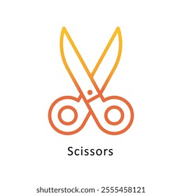 Scissors Vector Gradient Outline Icon. Eps file 10