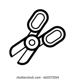 Scissors Vector Graphic Minimalistic Flat Line Stroke Pictogram Illustration