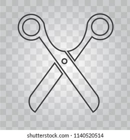 Scissors vector icon for barber shop symbol. Modern line or outline style. 
