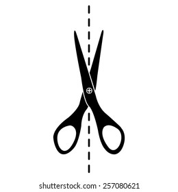 Scissors vector icon - black illustration