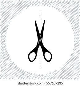 Scissors vector icon - black  illustration