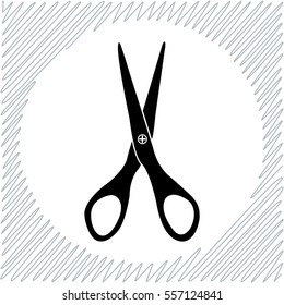 Scissors vector icon - black  illustration